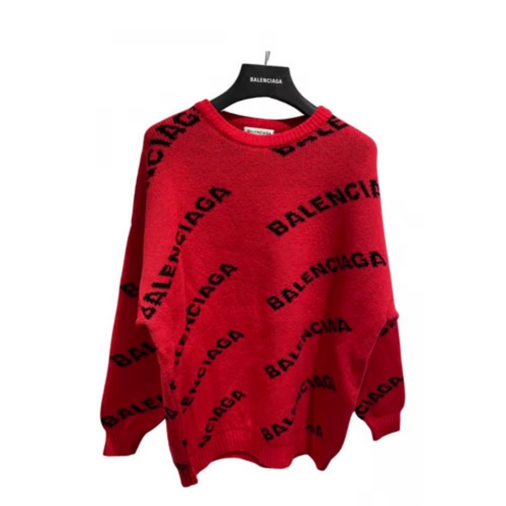 Balenciaga reversible wool sweater inside is black and red.